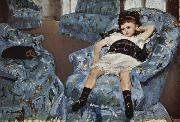Mary Cassatt Little Girl in a Blue Armchair painting